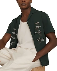 Goya Short Sleeve Floral Embroidered Cuban Shirt