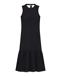 Tie Neck Tiered Midi Dress