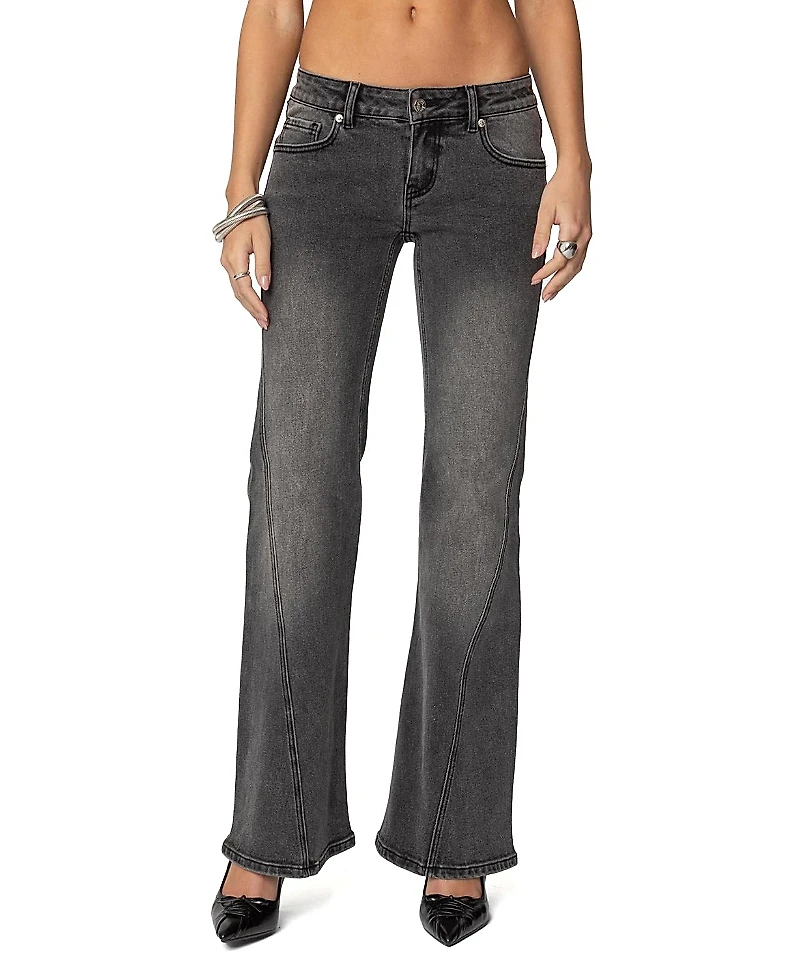 Edikted Colton Boot Cut Low Rise Jeans
