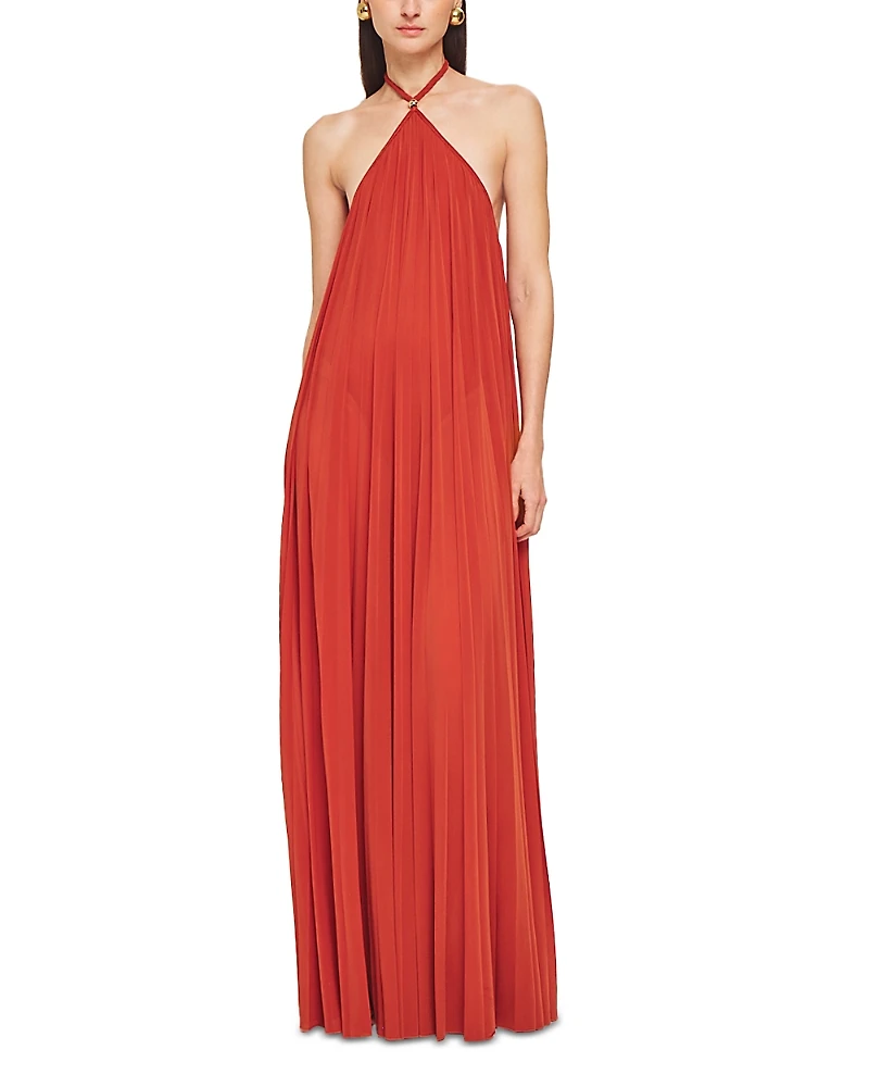 Ronny Kobo Crystal Halter Neck Dress