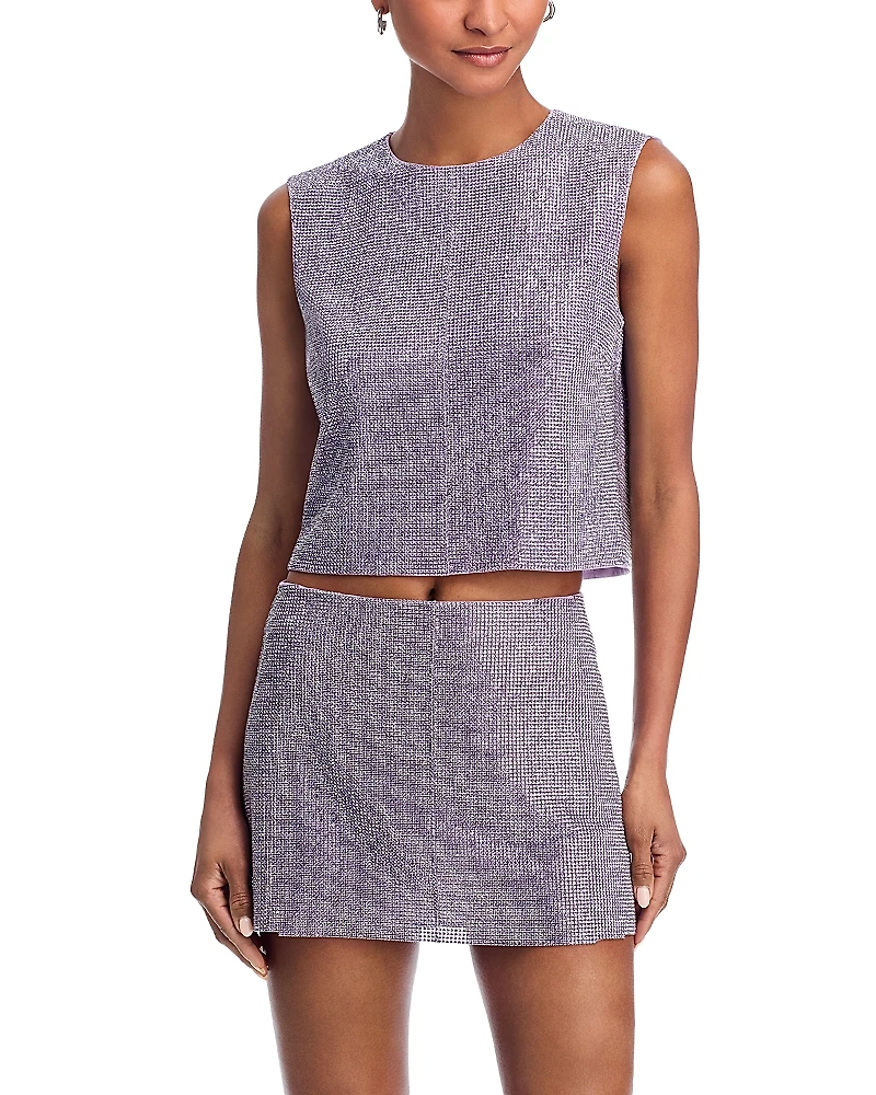 Self-Portrait Lilac Chainmail Top