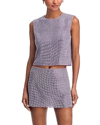 Self-Portrait Lilac Chainmail Top