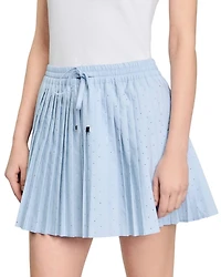 Rhinestone Pleated Mini Skirt