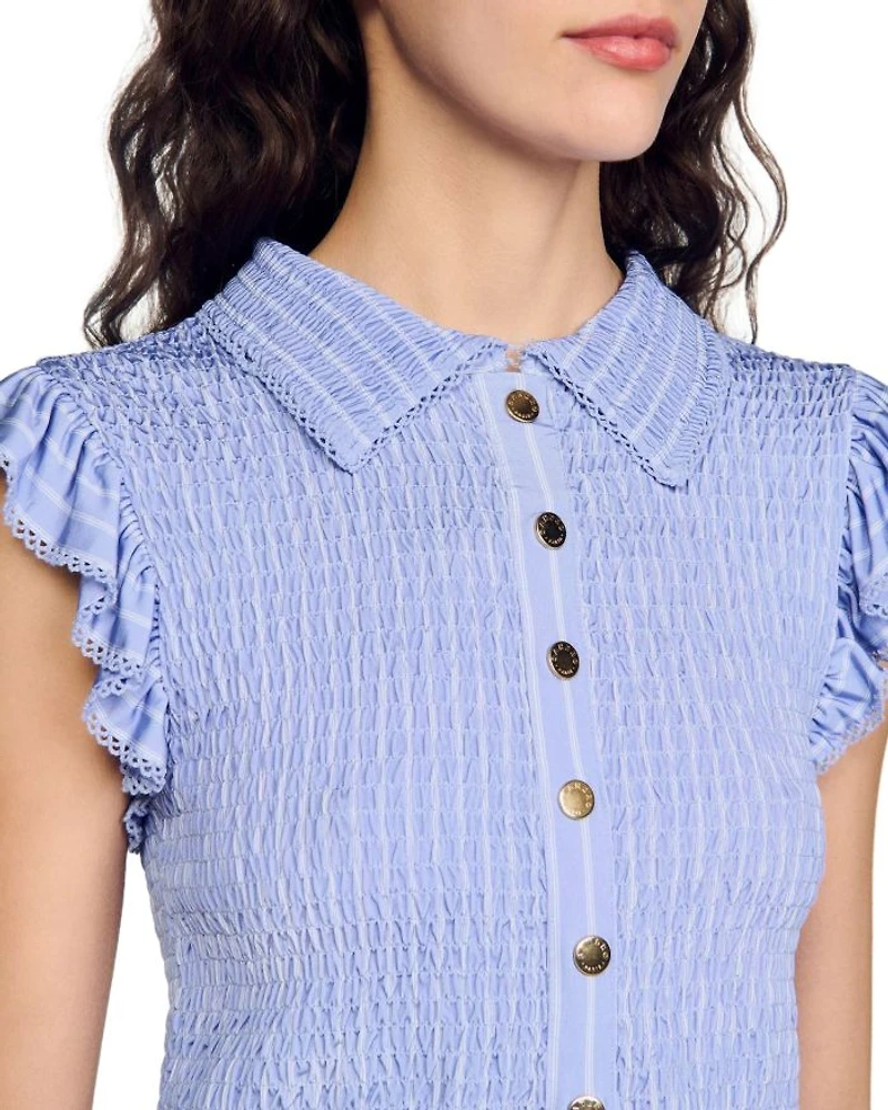 Satin Smocked Top