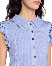 Satin Smocked Top