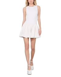 Ella Combo Faux Leather Sleeveless Dress