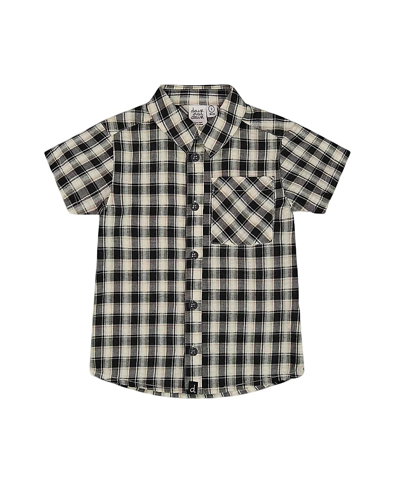 Deux par Boys' Short Sleeve Button Down Shirt - Baby