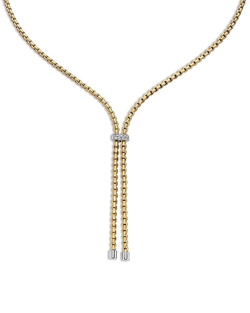 Fope 18K Yellow Gold Eka Diamond Lariat Necklace, 17