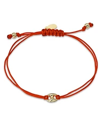 14K Yellow Gold Fortune Red Cord Slider Bracelet