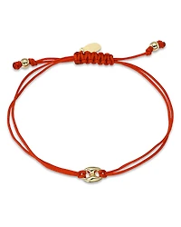 Zoe Lev 14K Yellow Gold Fortune Red Cord Slider Bracelet