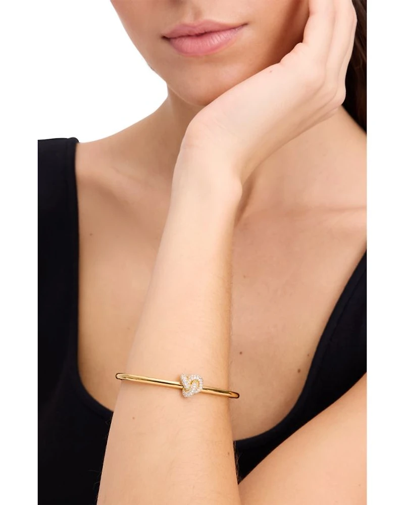 Cubic Zirconia Pavé Love Knot Bangle Bracelet