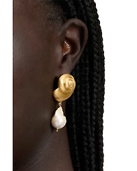 Beachside Shell & Cultured Freshwater Pearl Drop Earrings
