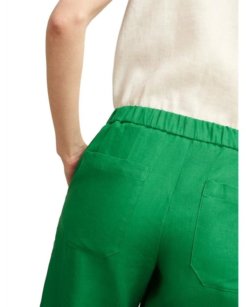 Lillie Linen Cropped Kick Flare Pants