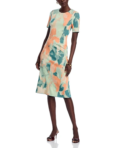 Misook Short Sleeve Midi Dress