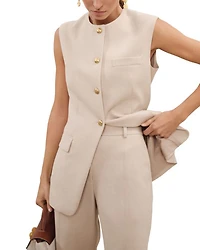 Athena High Neck Long Line Waistcoat