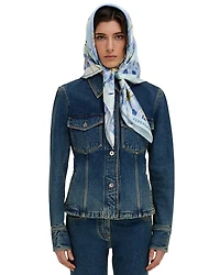 Flower Bordeaux Silk Scarf