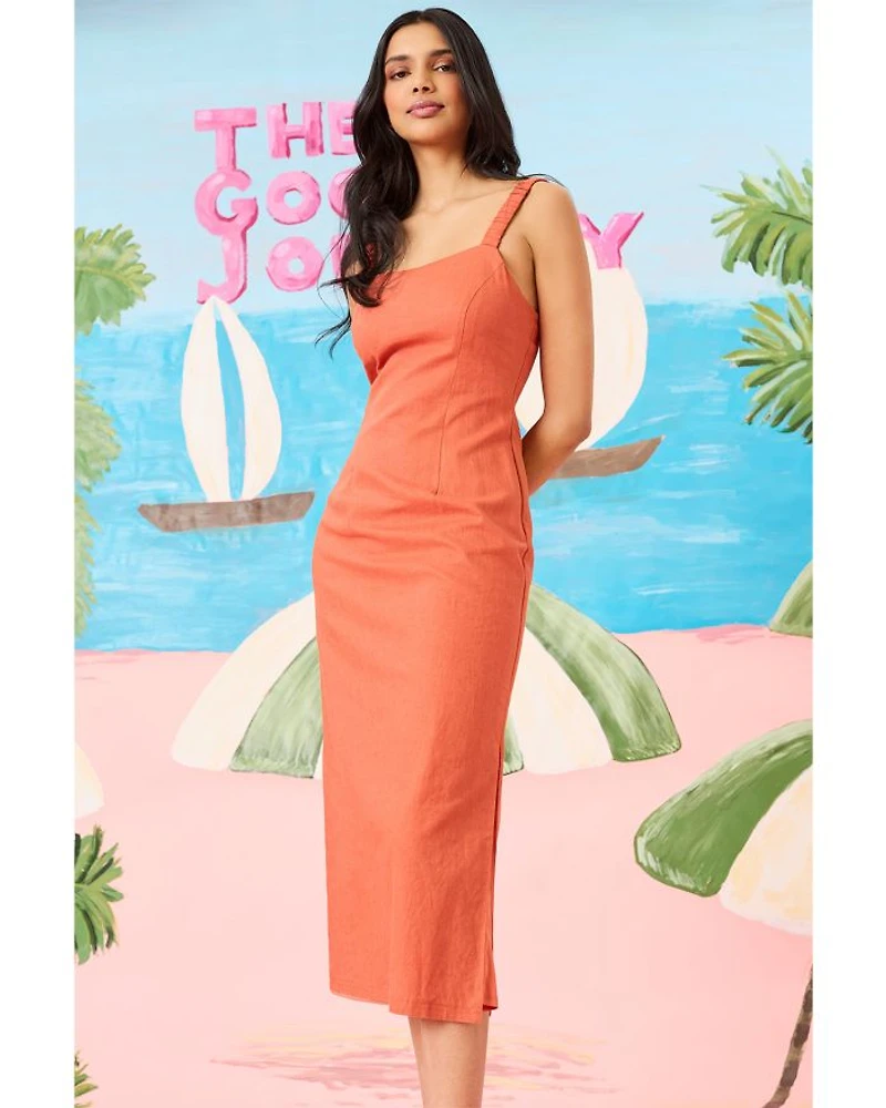 Side Slit Midi Dress
