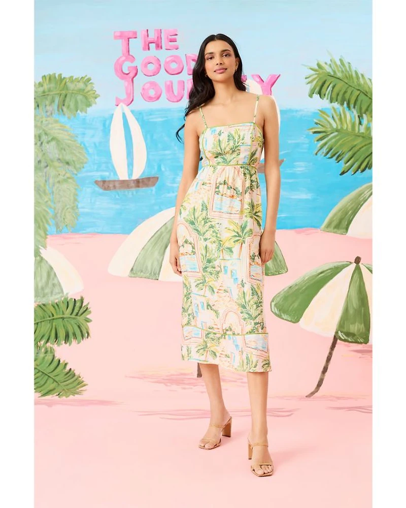 Midi Dress with Piping