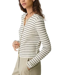 Cropped Cardigan Linen-Blend