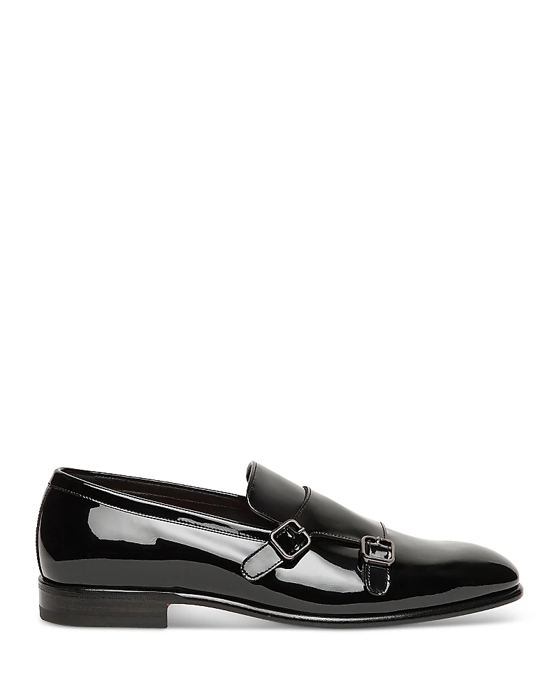 Santoni Men's Adrian Formal Loafer Black Patent Leather