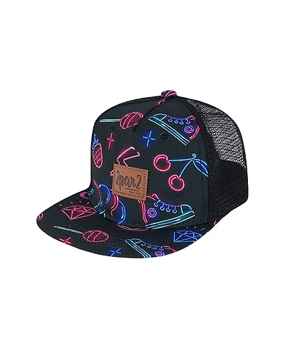 Deux par Deux Girls' Printed Cap - Little Kid, Big Kid