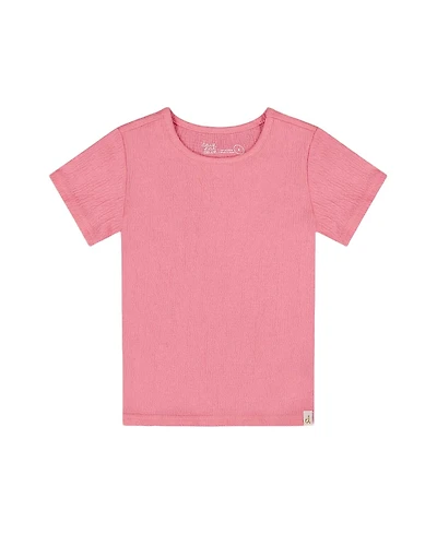 Deux par Girls' Crinkle Short Sleeve T-shirt - Big Kid