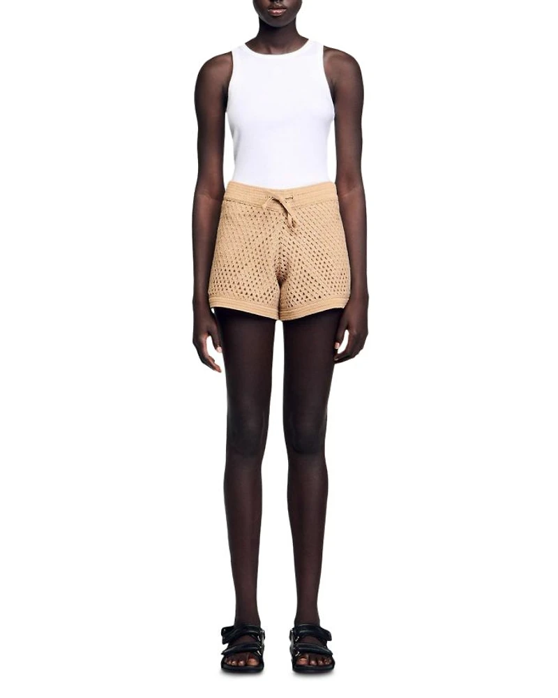 Strass Open Knit Shorts