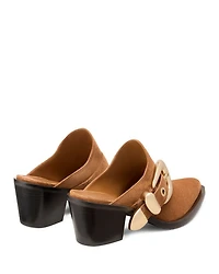 Women's Maven Almond Toe Western Style Block Heel Mules