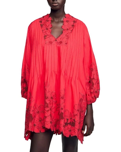 Floral Scalloped Mini Dress