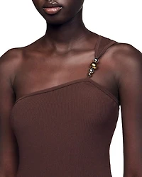 Angele Asymmetric Ribbed Leotard