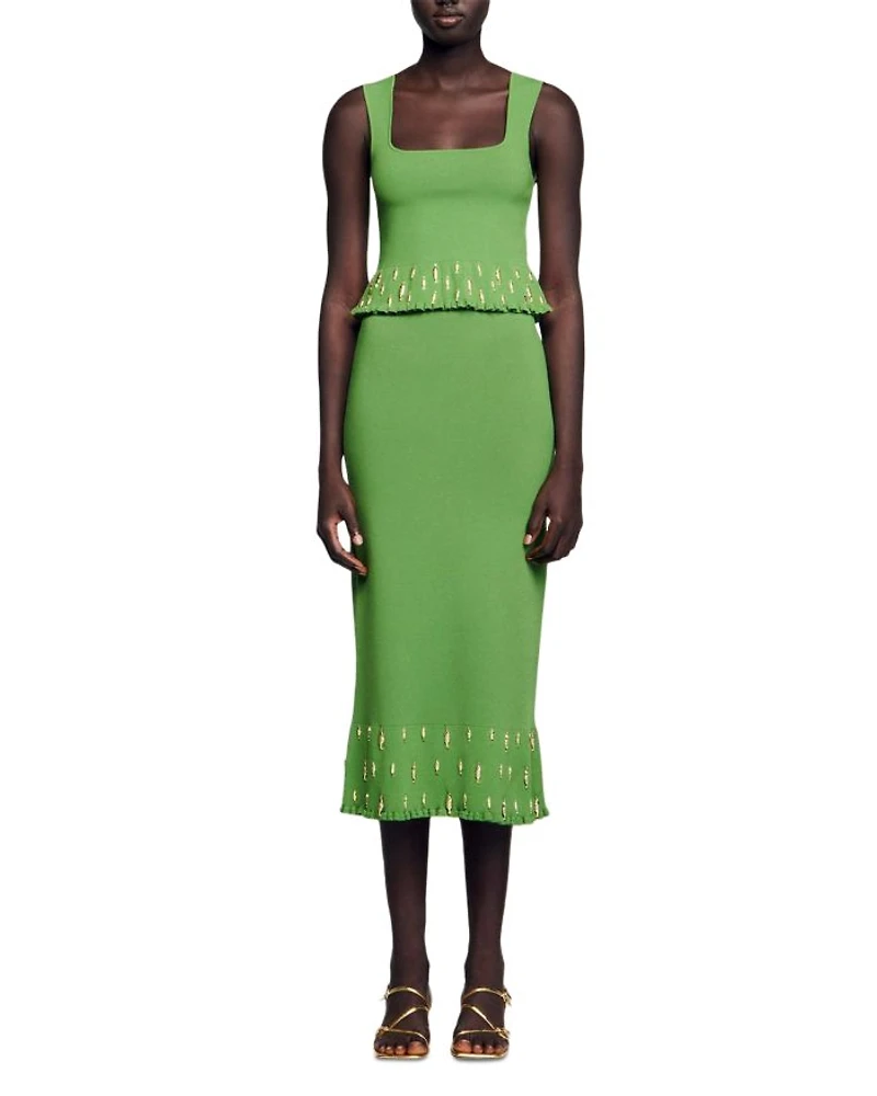 Charm Embellished Midi Skirt