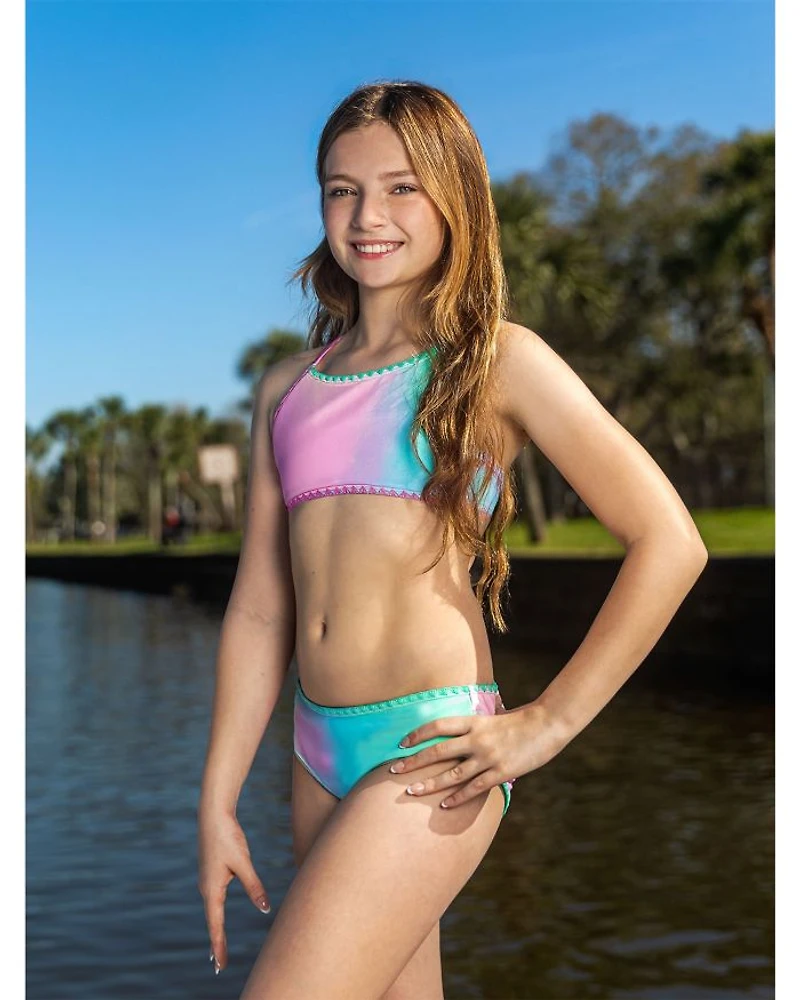 Girls' Gradient Two Piece Swimsuit - Big Kid