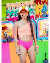 Girls' Cutout One Shoulder Piece Swimsuit - Big Kid