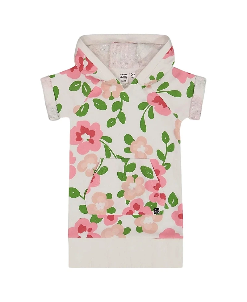 Deux par Deux Girls' Printed French Terry Hooded Dress - Big Kid