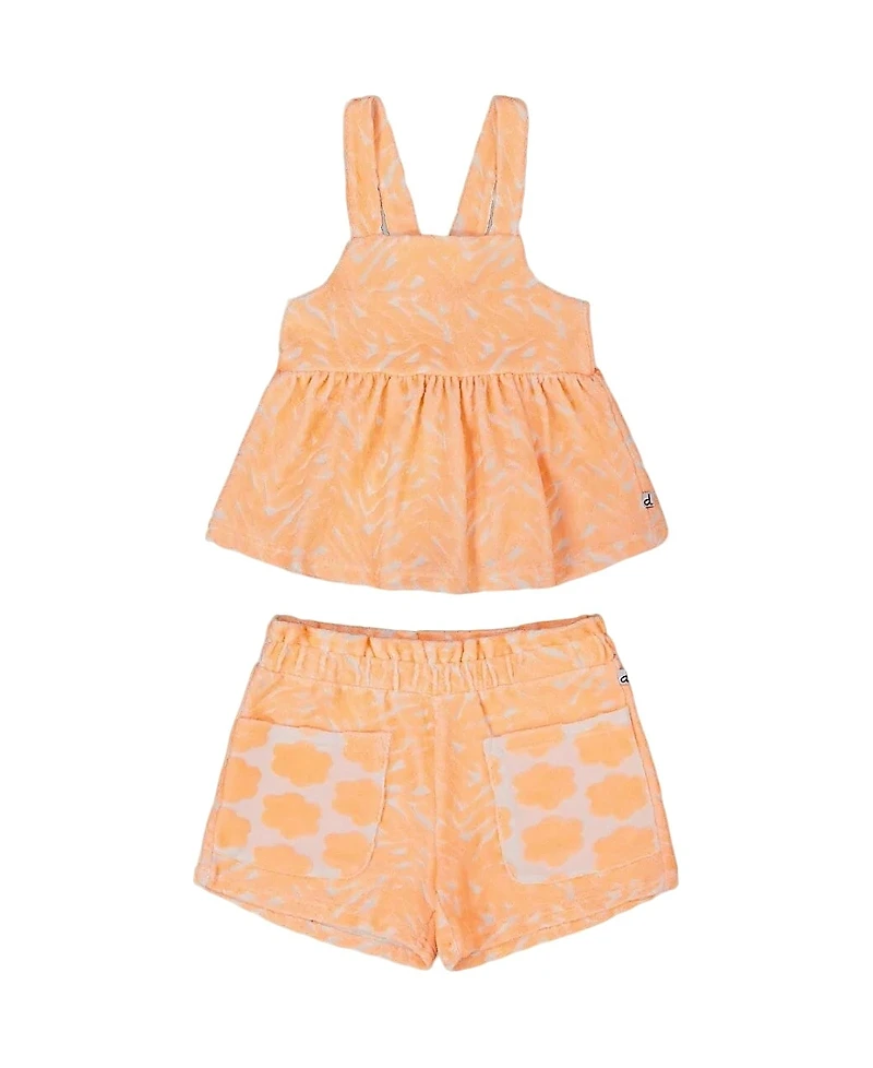Deux par Deux Girls' Printed Terry Tank Top and Shorts Set - Big Kid