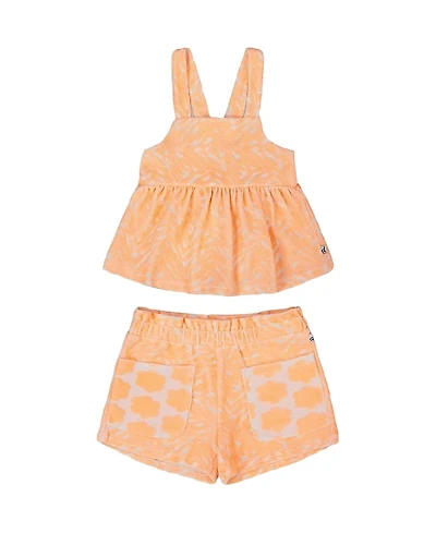 Deux par Deux Girls' Printed Terry Tank Top and Shorts Set - Big Kid