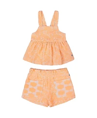 Deux par Deux Girls' Printed Terry Tank Top and Shorts Set - Big Kid