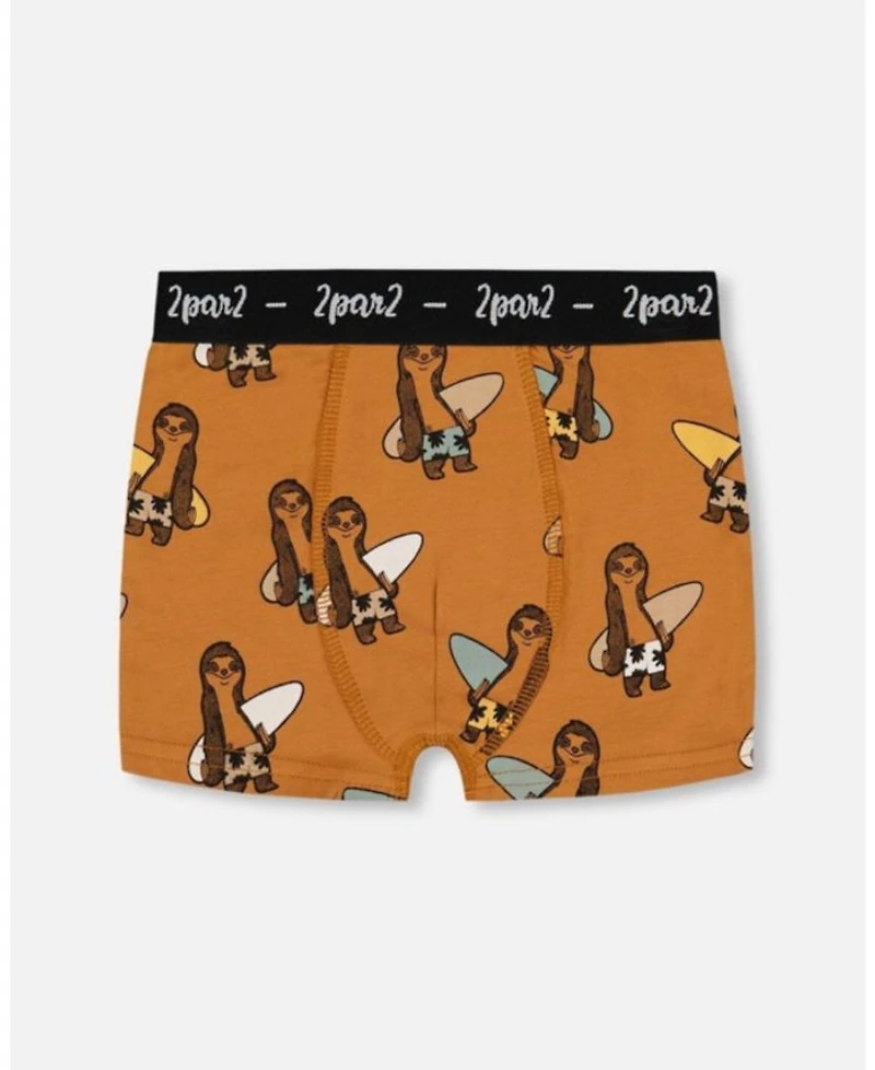 Boys' Printed Organic Cotton Boxer Shorts, Set of 3 - Little Kid