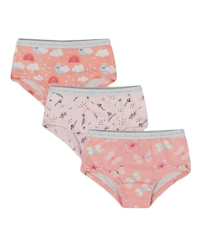 Girls' Printed Organic Cotton Boyshort Panties, Set of 3 - Little Kid, Big Kid