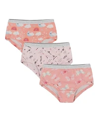 Girls' Printed Organic Cotton Boyshort Panties, Set of 3 - Little Kid, Big Kid