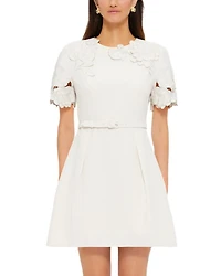 Aurelie Appliqué Short Sleeve Mini Dress