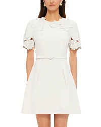 Leo Lin Aurelie Applique Short Sleeve Mini Dress