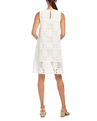 Sleeveless Embroidered Shift Dress
