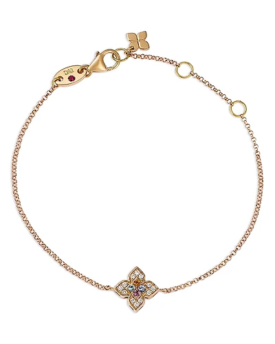 Roberto Coin 18K Rose Gold Venetian Princess Carnival Multi Gemstone & Diamond Flower Bracelet