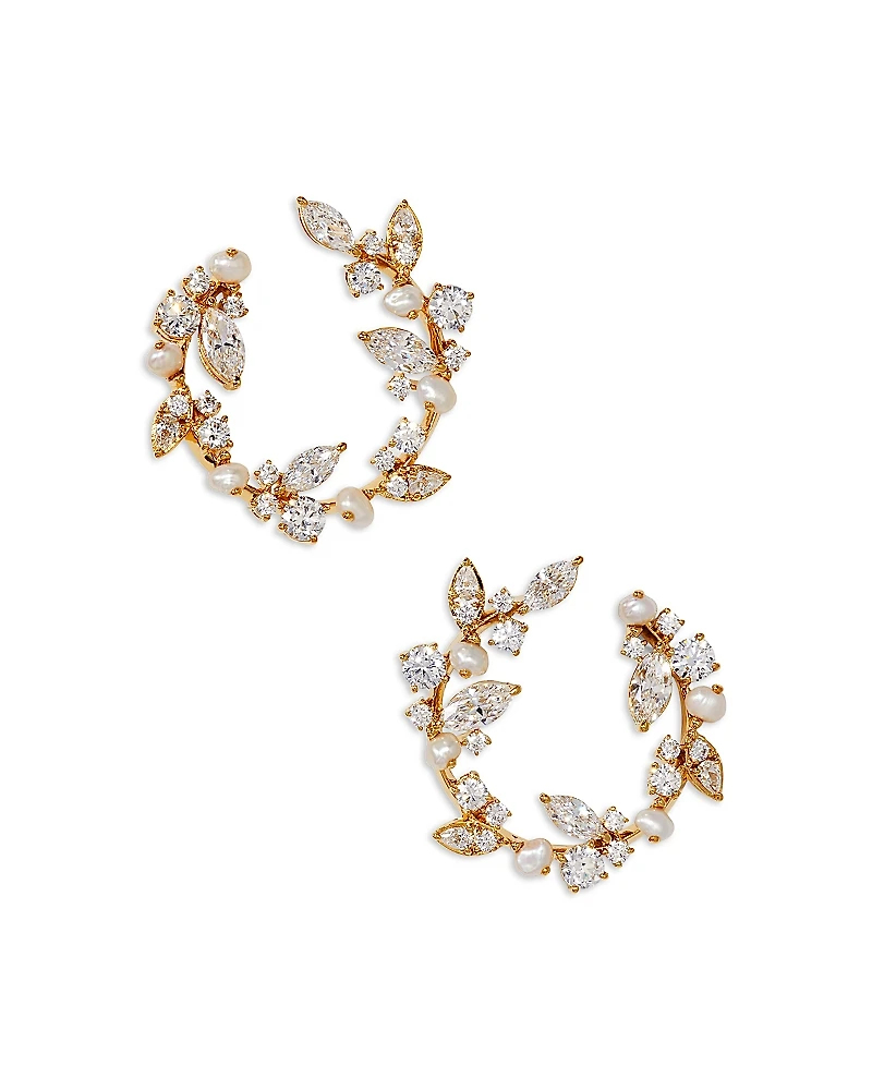 Nadri Ravish Front to Back Hoop Earrings