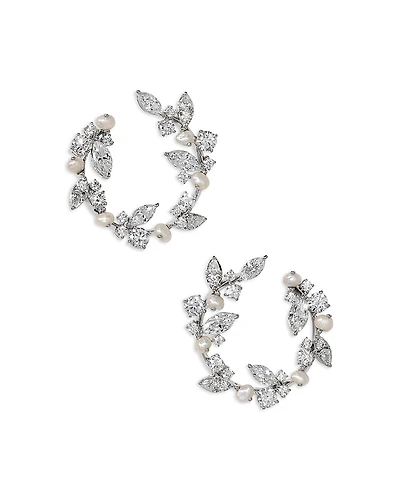 Nadri Ravish Front to Back Hoop Earrings