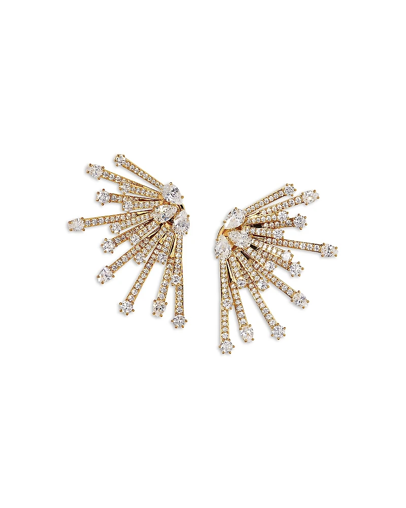 Nadri Starlet Leaf Stud Earrings