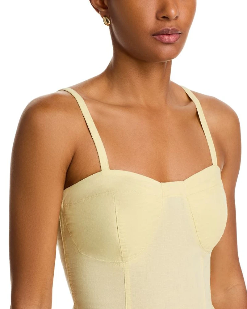 Yellow Linen Blend Bubble Dress