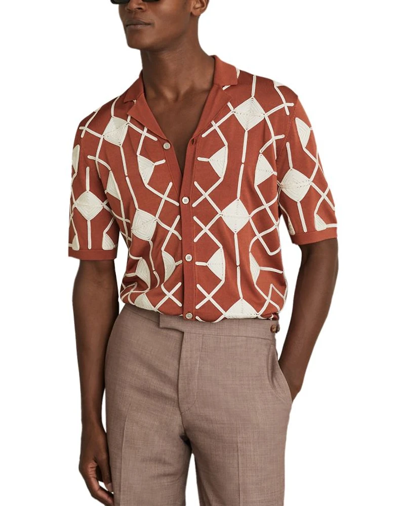 Terrazzo Embroidered Camp Shirt