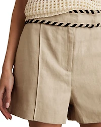 Fawn Linen Braided Waistband Shorts